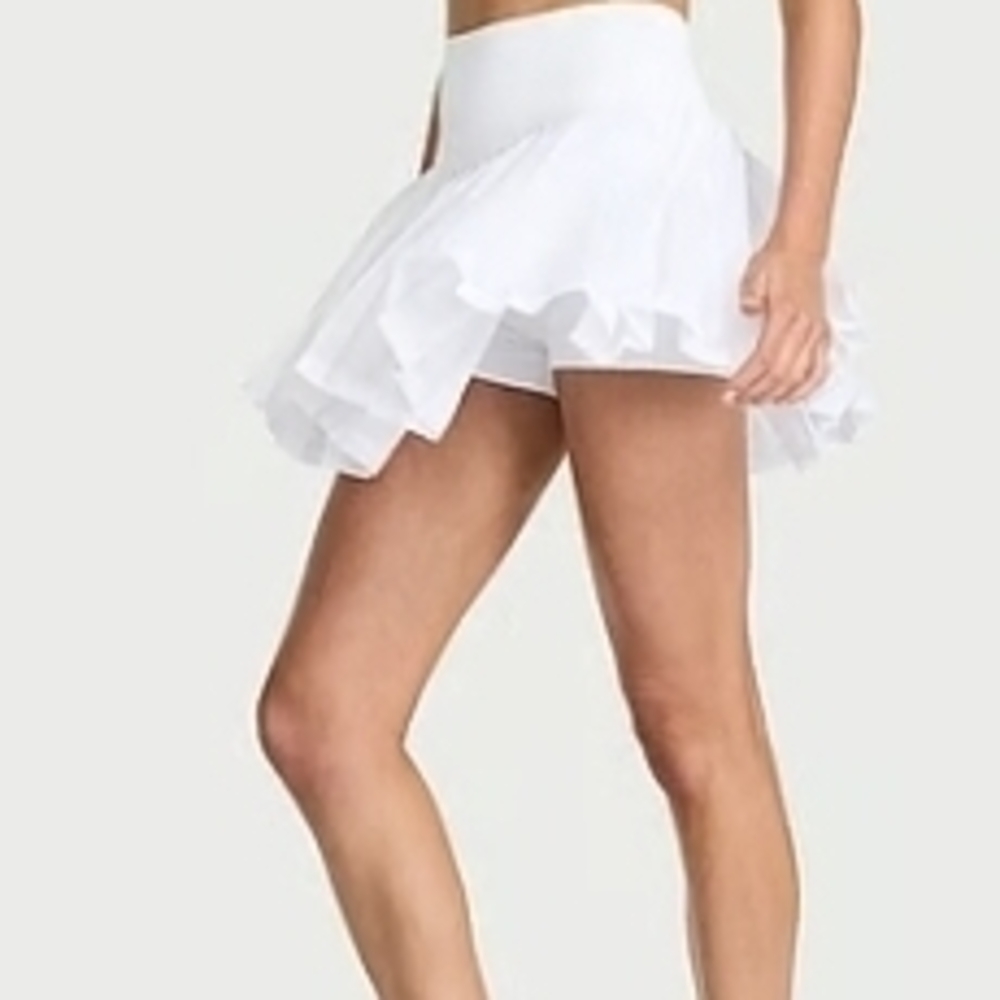 Victoria's Secret White Layered Ruffle Mini Skirt